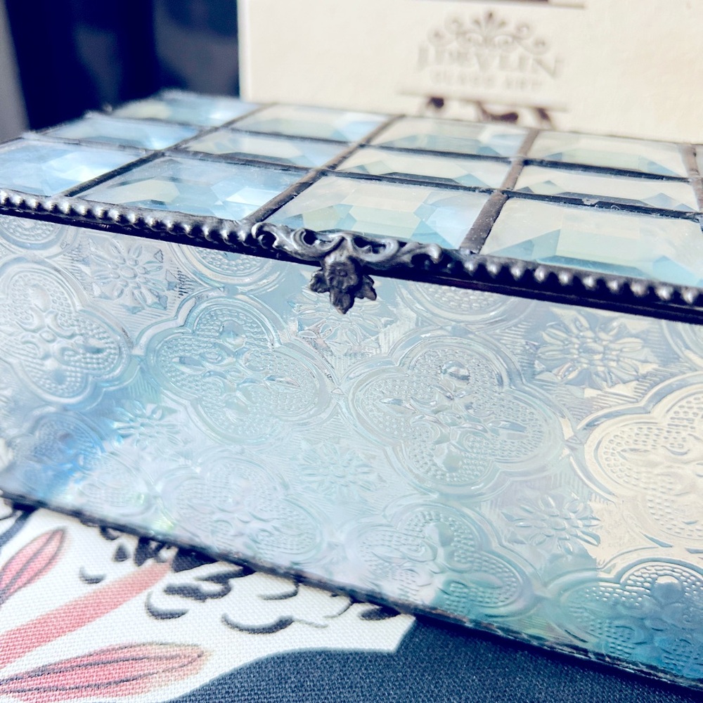Vintage-Inspired Stained Glass Keepsake Box by J. Devlin Artisan Jewelry Box - Picture 4 of 7